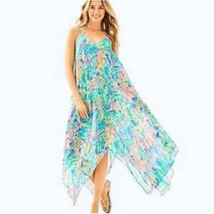 LILLY PULITZER coverup asymmetrical maxi dress